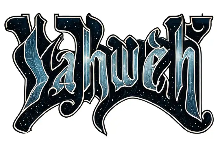 Yahweh in Hebrew typography tattoo tattoo design idea