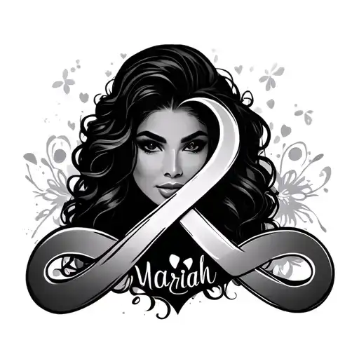 Name Mariah with infinity symbol tattoo design idea