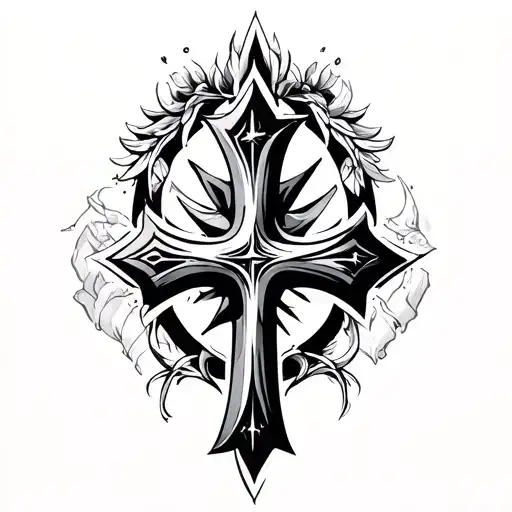 Cross + 3 Nails tattoo design idea