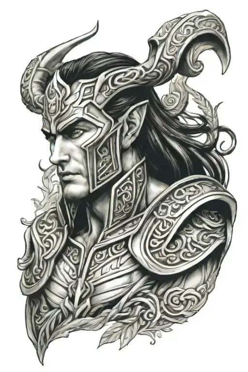 Loki Greek god tattoo design idea