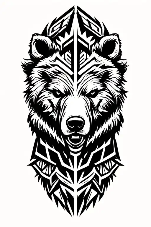 Norse bear tattoo design idea