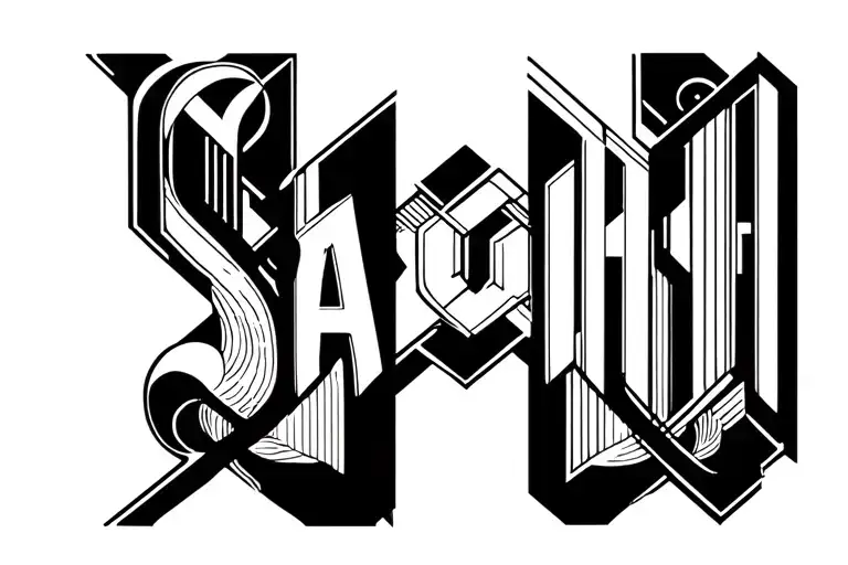 sachi Name tattoo design combining elements of philosophy tattoo design idea