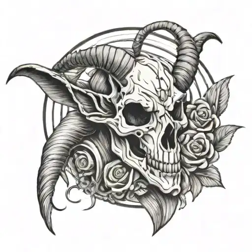 rebel, goat skull tattoo design idea