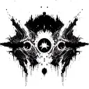 dark abstract, expressive blackwork, raw brush strokes saying bite the bullet tattoo design idea