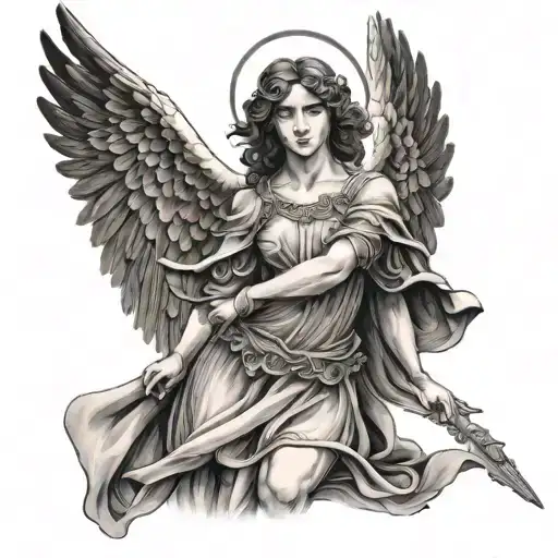 Archangel Raphael angel tattoo design idea