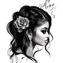 Ariana Grande theme tattoo design idea