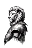 roman armor sleeve with lion head tattoo design idea