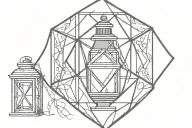 Diamond shaped Gothic lantern tattoo design idea