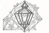 Diamond shaped Gothic lantern tattoo design idea