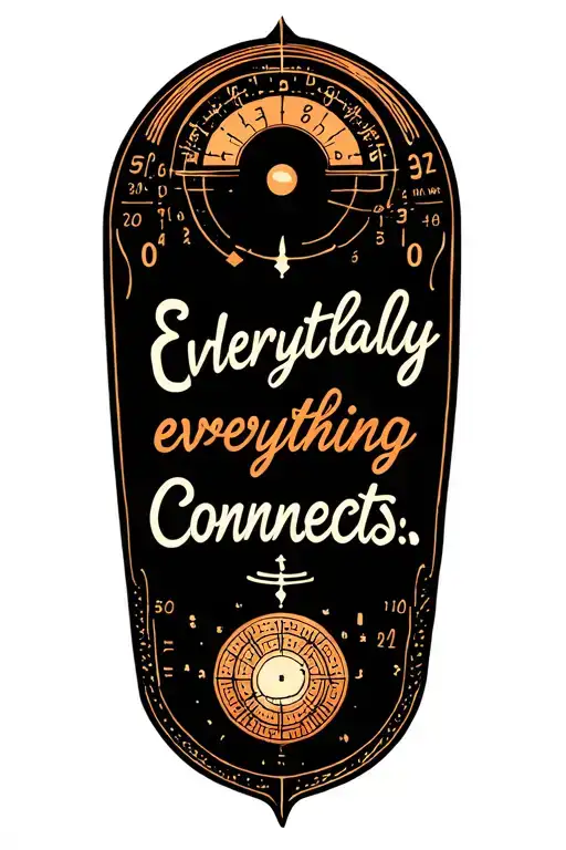 Coordinates Quote "Eventually everything connects" tattoo design idea