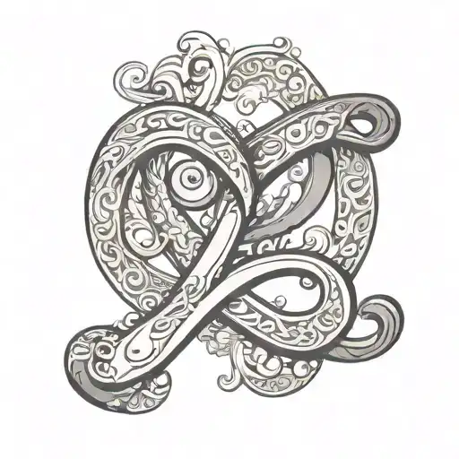 infinity symbol ivory name written tattoo design idea