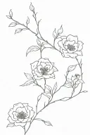 Minimalist fine line with broken flowers to represent “beauty in the breakdown”. This is a representation of the song be tattoo design idea