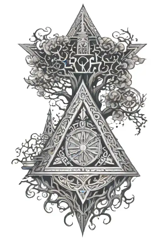 Valknut, Odin's Horn, Thor's Hammer, The Helm of Terror, Viking Tree of Life, Viking Compass tattoo design idea
