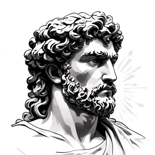 Adonis Greek god classical style with mix of modern tattoo design idea