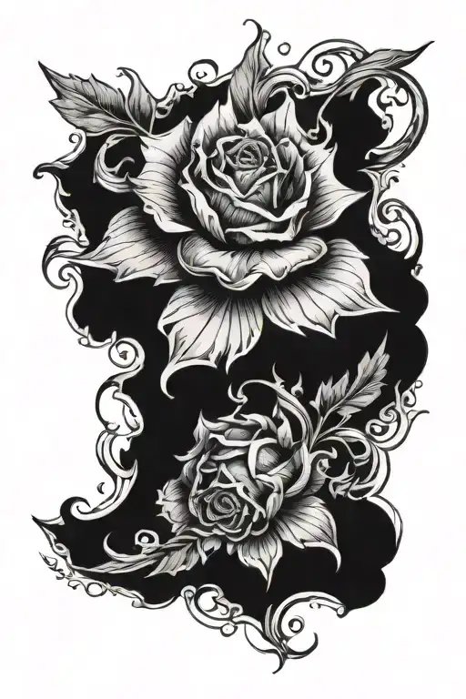Shape and scale:The sketch is adapted for the hand, covers the area from the elbow to the brush, including smooth tran tattoo design idea