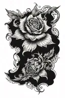 Shape and scale:The sketch is adapted for the hand, covers the area from the elbow to the brush, including smooth tran tattoo design idea