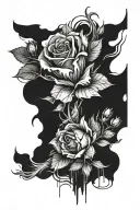 Shape and scale:The sketch is adapted for the hand, covers the area from the elbow to the brush, including smooth tran tattoo design idea
