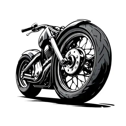 motorcycle wheel tattoo design idea