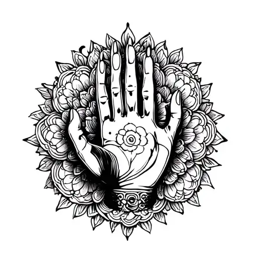 buddha's hand tattoo design idea