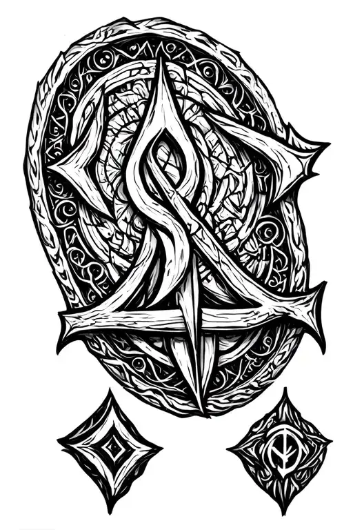 Dwarven Rune design tattoo design idea