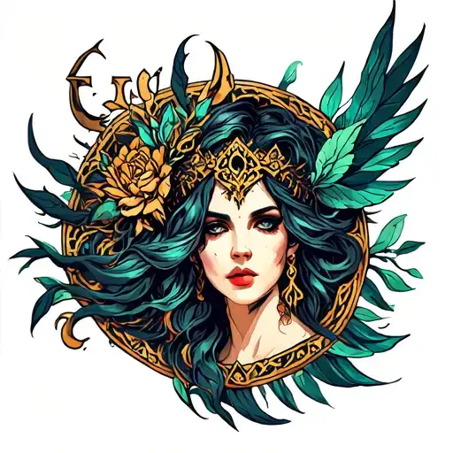 eris goddess of chaos  tattoo design idea