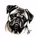 Pug tattoo design idea