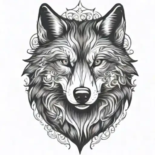 wolf face silhouette blackout tattoo tattoo design idea