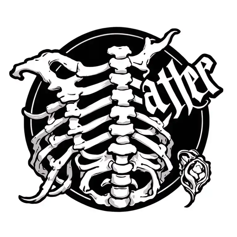 spinal cord with the word father tattoo design inspired tattoo design idea
