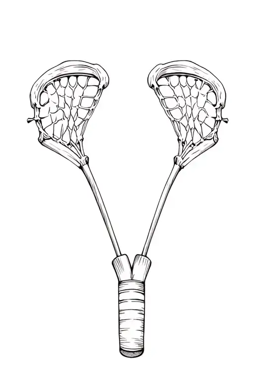 vintage wooden lacrosse stick tattoo design idea
