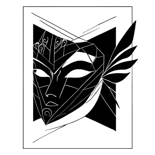 Standing at the end ofThe final masquerade tattoo design idea