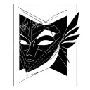 Standing at the end ofThe final masquerade tattoo design idea