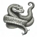 trust no one with snake hand  tattoo design idea