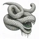 trust no one with snake hand  tattoo design idea