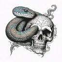 trust no one with snake hand  tattoo design idea