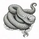 trust no one with snake hand  tattoo design idea
