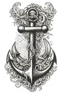 Anchor breaking free tattoo design idea
