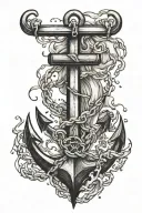 Anchor breaking free tattoo design idea