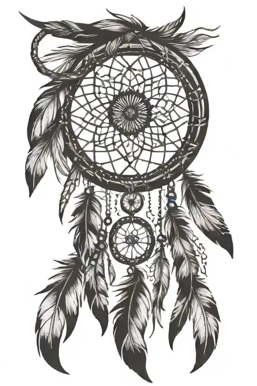 dreamcatcher tattoo design idea