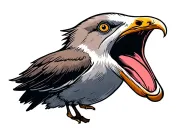 screaming seagull palm trees sunset tattoo design idea