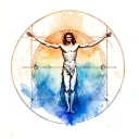 vitruvian, fibonacci sequence tattoo design idea