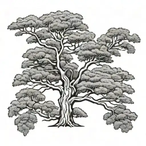 mississippi state tree beside arkansas state tree tattoo design idea