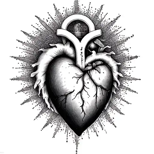 sacred heart black grey tattoo tattoo design idea
