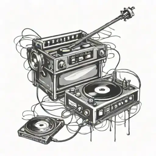 Music dj tattoo design idea