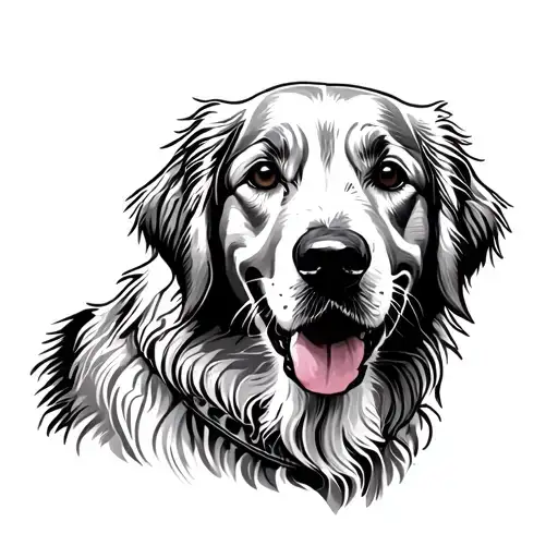 Tattooed Golden Retriever tattoo design idea