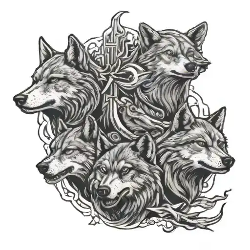 Red Dead Redemption 2 wolves skoll tattoo design idea