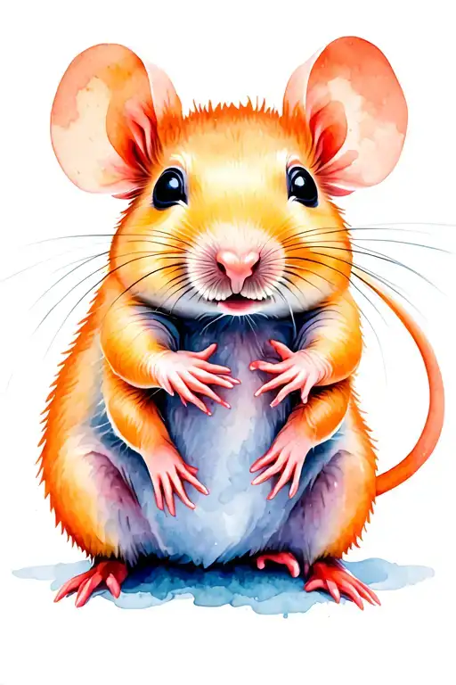 cute rat tattoo design idea