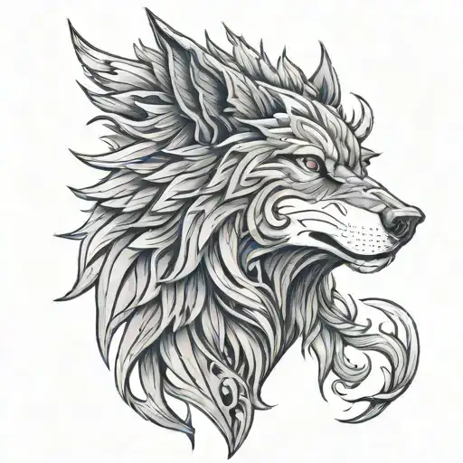 wolf king, alpha male, strong tattoo design idea