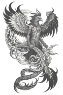 Wizard and phoenix tattoo tattoo design idea