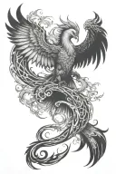 Wizard and phoenix tattoo tattoo design idea