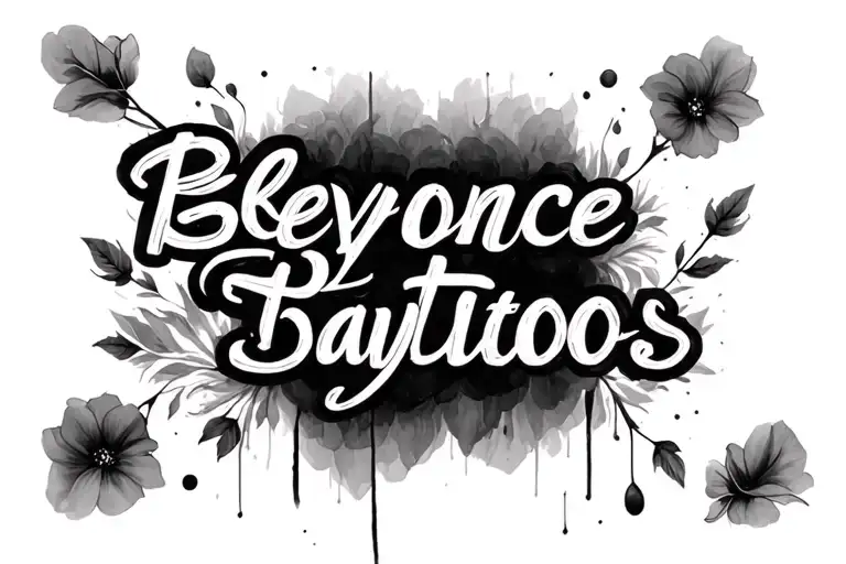 writing Beyonce themed tattoo design idea